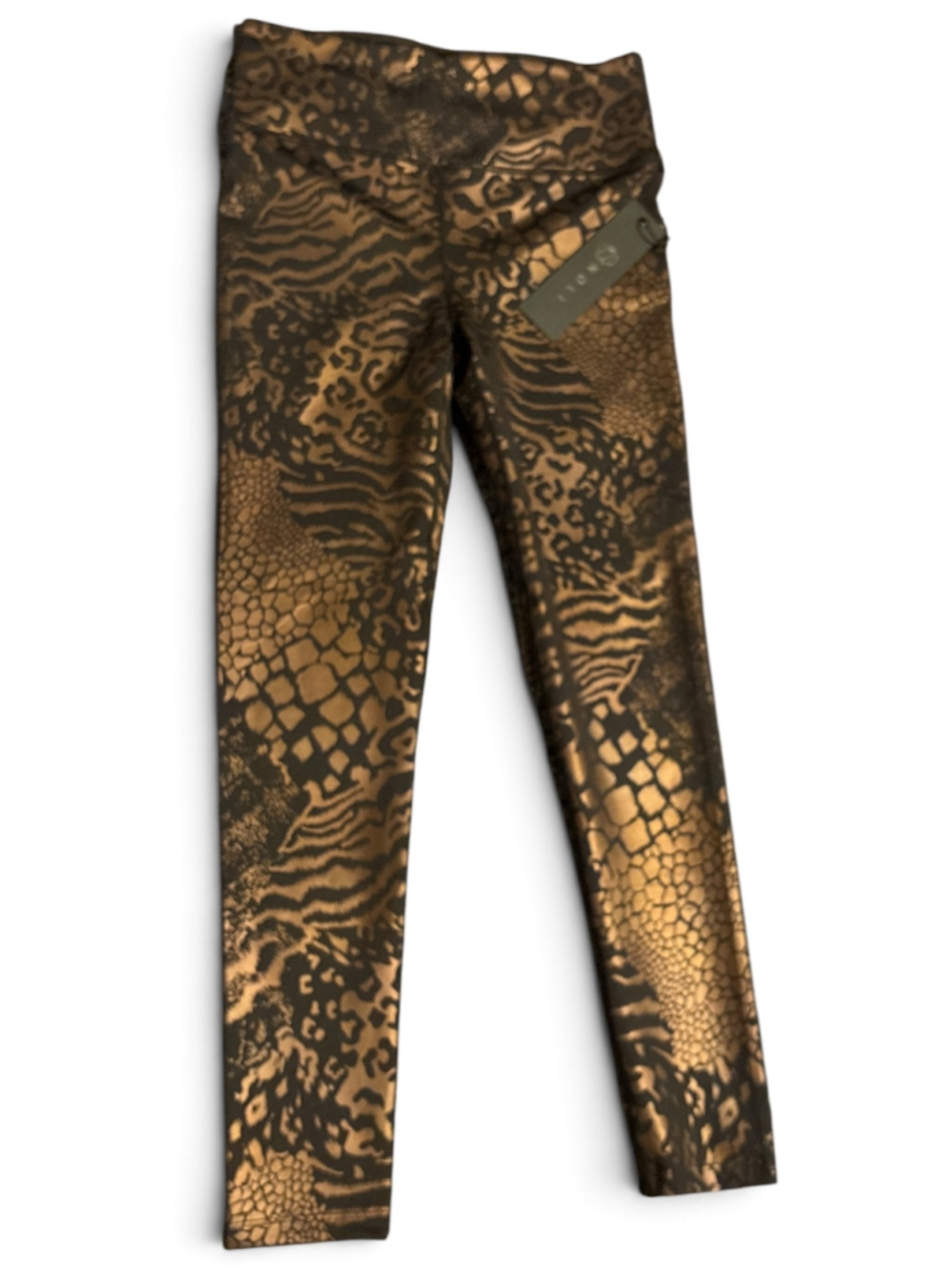 Noli Mirage Leggings Size S Black Bronze Animal Print